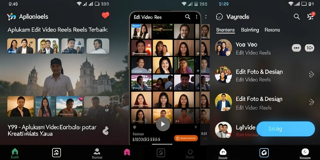 Tampilan antarmuka Y89 yang sederhana dan efektif dalam mengedit video Reels.