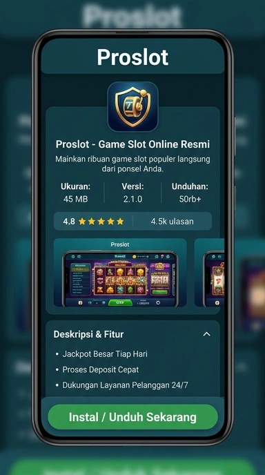 Tampilan halaman APK proslot