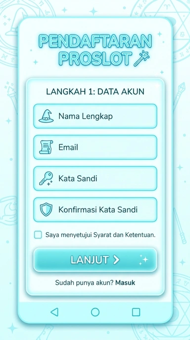 Tampilan halaman daftar proslot